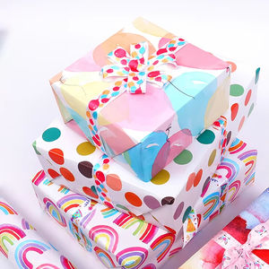 Venta al por mayor 80g cumpleaños papel Kraft 43*300cm regalo de lujo embalaje personalizado rollo de papel de regalo - Product Image 1