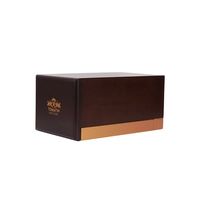 Boîte à vin de luxe en bois de pin artisanal haut de gamme à double porte écologique pour l'affichage et le stockage du whisky