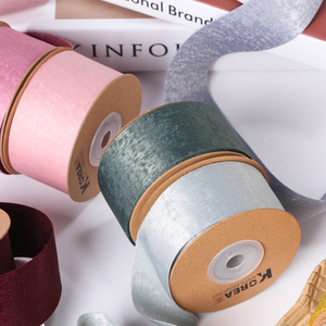 Matte bông tuyết đôi hemming không chói Frosted TRIM Ribbon cho hoa Bó hoa kết thúc tốt đẹp Hộp quà tặng - Product Image 6