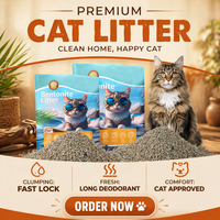 OEM Premium Bentonite Ball Cat Litter Cepat Menggumpal Rendah Debu Kontrol Bau Kuat Granul Alami Aman untuk Rumah Tangga dengan Banyak Kucing