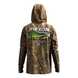 เสื้อฮู้ดลายพรางสำหรับล่าสัตว์และตกปลาสำหรับผู้ชาย UPF 50 กันน้ำ ระบายอากาศได้ดี พร้อมหน้ากากปิดหน้าแบบเต็มใบ ซับเหงื่อ แห้งไว เหมาะสำหรับกิจกรรมกลางแจ้ง - Product Image 5