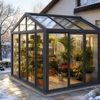 Véranda en aluminium pour jardin d'hiver, chauffage électrique au sol, serre pour plantes, pièce en verre, taille personnalisée, thème nature, écologique
