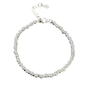 Collar de perlas de plata S925 con colgante de gema negra, diseño minimalista en capas para uso diario - Product Image 5