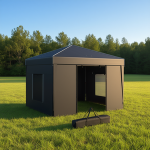 DB Pop Up Canopy Tent 9.7 X 9.7 Ft With Reflective Strips Mesh <b>Windows</b> Portable Sidewalls Carry Bag Included - Product Image 2