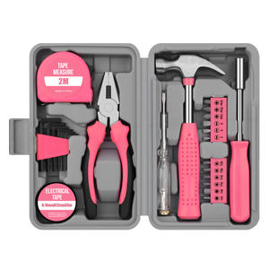 Morita <strong>Pink</strong> 24-Piece Multi-Functional Hand Operated Hard Case Gift <strong>Tool</strong> Set Pliers for Household Home Repair OEM Customizable - Product Image 5