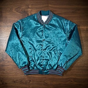 Custom Logo <b>Mens</b> Varsity Satin <b>Jacket</b> Wholesale High Quality Blank Teal Silk Satin Baseball <b>Bomber</b> <b>Jacket</b> Plus Size - Product Image 3
