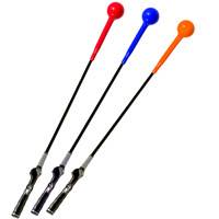 Entrenador de Swing de Golf OEM de 47 Pulgadas con Empuñadura de TPE, Cabeza de Silicona y Varilla de Fibra de Vidrio, Ayuda para el Entrenamiento de Swing de Golf