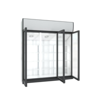 Vente directe d'usine 3 portes vitrées 0~10 ℃   Refroidisseur de boissons avec compresseur monté sur le dessus, équipement de réfrigération
