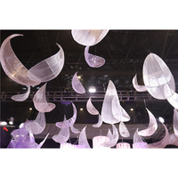 Décorations florales plissées en forme de pétales pour centre de table de mariage champêtre, en poterie blanche, pour salles de banquet d'hôtel