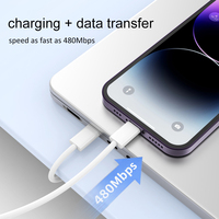 PD20W kabel Data pengisi daya Cepat USB C, kabel Data pengisian daya cepat untuk iPhone 15/14/13/12 pro max plus