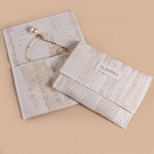 GLAMPKG <b>Dust</b>-Proof Jewelry Packaging Storage <b>Bag</b> Cotton Envelope Flap <b>Bag</b> with Edge Locking - Product Image 2
