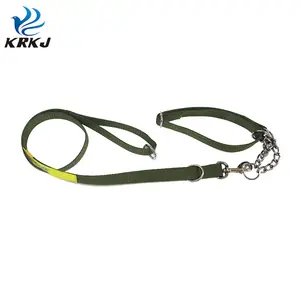 TC1114 Army green reflective design nylon collars and rope lead leashes for german shepherd dog