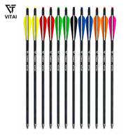 Flèches de carabine à poulies professionnelles en carbone mixte de 20 pouces avec ailettes en caoutchouc colorées et pointe en acier pour le tir, lot de 12