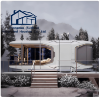 ZN Maison Conteneur en Verre Préfabriquée de Haute Qualité, Villa Moderne en Acier avec Mur Rideau Transparent pour Appartement, Bureau et Salon