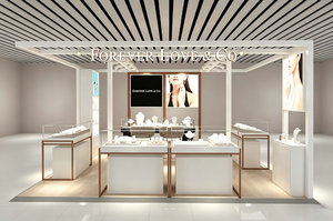 Jewelry Display Kiosk <b>with</b> LED Glass Cabinets | Modern Custom Mall Kiosk Design & Elegant Retail Showcase Solution - Product Image 5