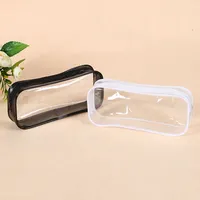 Transparent Pvc école produit clair porte-crayon étudiants clair étanche Pvc grande capacité fermeture éclair école crayon papeterie sac