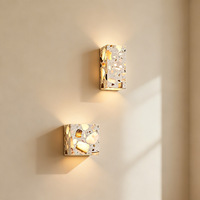 Applique murale moderne en terrazzo, lampe murale décorative en pierre à LED avec lumière blanc chaud 2700K pour salon et projets commerciaux