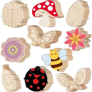 Lightweight Best Selling Durable Style Cartoon Wooden Pieces Laser Wood Cutout For Diy Painting Arts Crafts