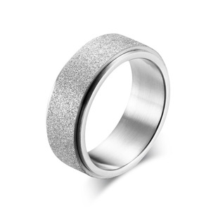 yunnique popular stainless steel brushed rotating <b>ring</b>, <b>titanium</b> steel plated with K gold, stress-relieving jewelry - Product Image 5