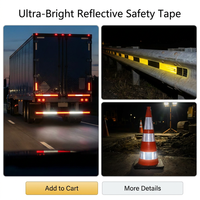 Ruban Réfléchissant PVC Haute Qualité et Haute Visibilité 3M, Taille 50mm*25m, pour Camions, Voitures, Autobus Scolaires, Signalisation Routière et Sécurité
