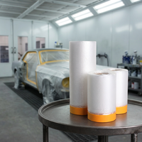 Film de masquage PE pré-adhésif électrostatique pour protection contre les projections de peinture, idéal pour la peinture automobile et la rénovation de maisons