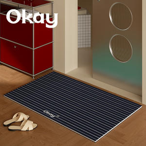 โอเค สตริปพ์ เอ็นเทรย์วี ดอร์แมท พรมเช็ดเท้ารูปสี่เหลี่ยมผืนผ้า กันลื่น ทนต่อคราบน้ำ ซักล้างได้ ลายหญ้าสนสีส้ม - Product Image 5