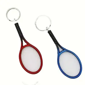 Wsnbwye tennis racket pendant llavero tren 3d Soft metal business mosquito racket transformer t Keychain