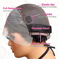 Perruque en cheveux humains bouclés Pixie, douce et respirante, avec dentelle frontale, nouée à la main, pour usage quotidien féminin