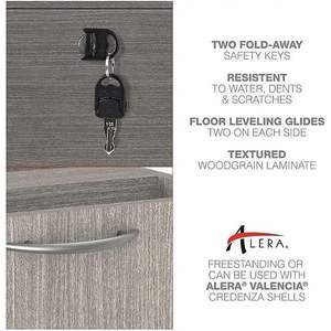 Archivador lateral gris Alera Valencia Series de 34 x 22.75 x 29.5 pulgadas con 2 cajones para archivos tamaño legal/estándar - Product Image 5