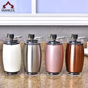 Molinillo de café manual WJL, cuerpo de plástico blanco, muela de acero inoxidable, manivela manual, portátil, para uso en el hogar y la oficina - Product Image 4