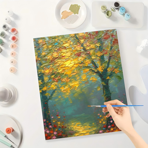 Regalo d'arte senza cornice 16x20 pollici <span class=keywords><strong>con</strong></span> alberi autunnali colorati Verniciato <span class=keywords><strong>per</strong></span> la foresta dorata - Product Image 3