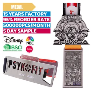 Hoge Kwaliteit Metalen Medaille 3d Rechthoek Marathon Running Race Souvenir Custom Blanco Metalen Sport Medaille Met Lint