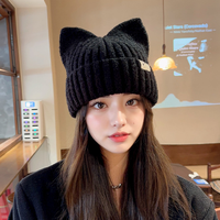 Bonnet en laine acrylique chaud pour l'automne et l'hiver, avec oreilles de lapin, de haute qualité, unisexe, décontracté, avec broderie 3D, logo personnalisé
