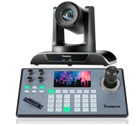Cámara de conferencia PTZ con zoom HDMI/USB3.0/LAN(PoE) y controlador de teclado con joystick PTZ para iglesia/en vivo, KB200PRO 20X con zoom HDMI/USB 3,0/LAN(PoE)
