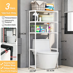 Organizador de Lavandería Multifuncional de Plástico de Dos Niveles, Estante de Almacenamiento Sobre la Lavadora para Baño - Product Image 6
