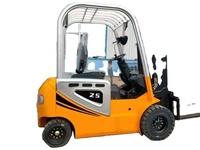 Chariot élévateur électrique robuste de 1 à 5 tonnes, transpalette hydraulique certifié CE, mât à deux étages, batterie lithium-ion, pneus pleins, terrain accidenté