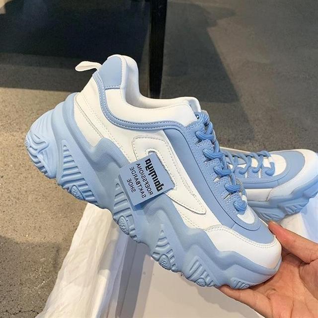 Women's Platform Sneakers Chunky Sole Fashion White Thick Bottom Casual Shoes Hot Sale Lifestyle