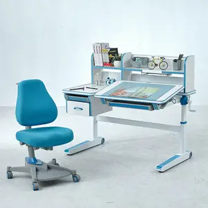 Escritorio ergonómico para niños de 3 a 18 años, mesa de estudio y silla de altura ajustable, colorida