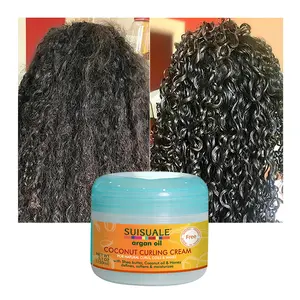 Crema rizadora de pelo, producto cosmético de marca privada orgánica, aceite marroquí, cera rizadora de pelo, hidratante