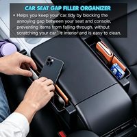 Plateau de volant de voiture 2-en-1 pour ordinateur portable, réglable et détachable, organisateur de rangement pour l'espace entre les sièges, compatible avec les volants ronds et en forme de D