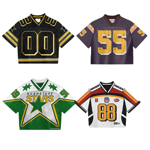 Custom streetwear mesh voetbaltenue oversized boxy fit cropped graphic sublimatie quick-dry polyester shirt - Product Image 1