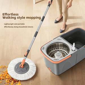Ensemble de serpillière rotative en microfibre 360 Floor Magic, seau et essoreur, seau double détachable - Product Image 6
