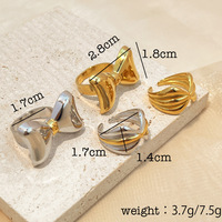 Anneaux en acier inoxydable plaqué or 18 carats bicolore minimalistes Gaovo, résistants au ternissement, bijoux de mode pour femmes