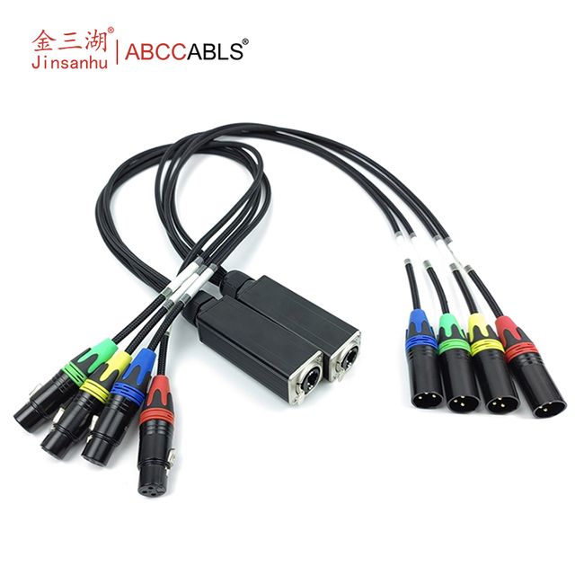 Professional ABCCABLS OFC DMX Network Data Extension Cable RJ45 Female 4 XLR Male/Female Audio Adapter Converter Connector