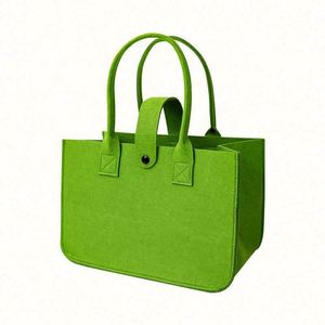 Bolsa de Compras de Fieltro Reutilizable, Portátil, de Gran Capacidad, Color Sólido, Personalizada, con Asa - Product Image 5