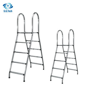 Couronne d'eau <span class=keywords><strong>Sol</strong></span> Portable <span class=keywords><strong>Piscine</strong></span> Échelle En Acier Inoxydable <span class=keywords><strong>Piscine</strong></span> <span class=keywords><strong>Double</strong></span> Face Deux Pieds Échelles - Product Image 3