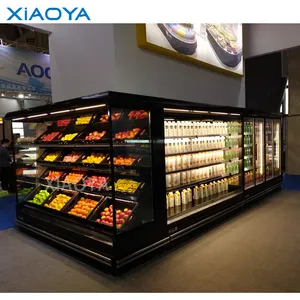 果物と野菜のショー冷蔵庫用の冷蔵陳列ケーススーパーマーケットマルチデッキ冷蔵庫屋外野菜クーラー