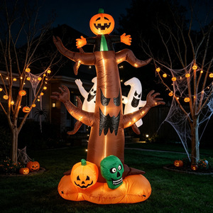 Maniquí Inflable de Halloween de 2.4 Metros de Altura, Combinación de Fantasma, Árbol, Elfo y Calabaza, Decoración Divertida - Product Image 1