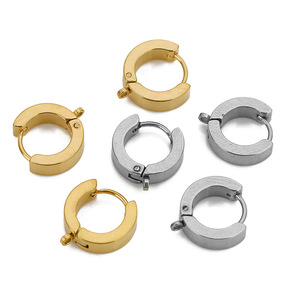 Stainless Steel <b>Huggie</b> Earrings Gold And <b>Silver</b> Circle Hoop Studs For Everyday Wear Jewelry Accessories - Product Image 1