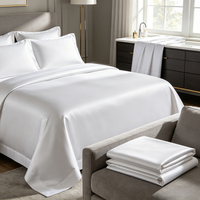 Parure de lit de luxe pour hôtel en coton égyptien 100% tissé - Housse de couette et taies d'oreiller - Blanc écologique 300TC - Personnalisable